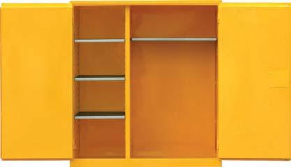 Doors are double walled, 4 gauge outside & gauge inside. 4" heavy duty weld hinges with brass pins. Twin " flame arrester vents. Galvanized steel / depth shelf adjusts on -/" centers.