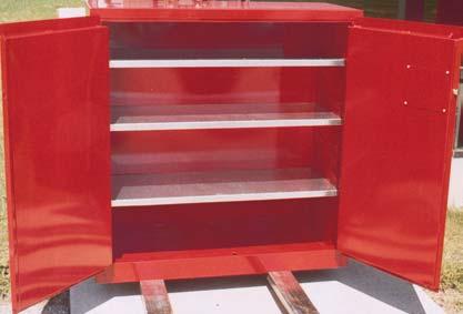 Safety Flammable Cabinets (paint & ink cans) - Door Types Models BP, BN & BH - manual, self close & bi fold doors with double wall cabinets to contain paint & ink cans in protected storage All welded