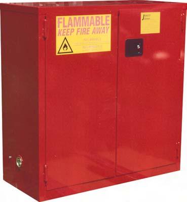 Doors are double walled, 4 gauge outside & gauge inside. 4" heavy duty weld hinges with brass pins. Twin " flame arrester vents. Adjustable leveling feet. Powder coated red finish.