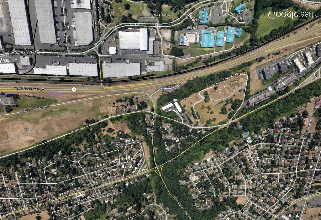 Blandford Drive area, tunnel is single bore two tracks for this application with possible commuter stations. Possible route extension east to Camas.
