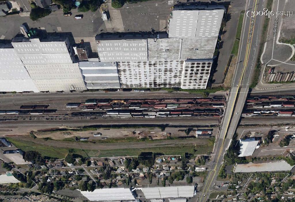The new PVJR track is below the 4 th Plain Boulevard, independent and west of the BNSF.