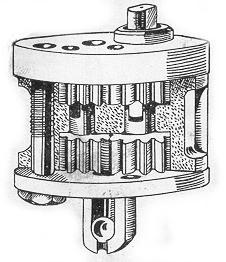 The spring loaded valve is located in the delivery passage between the pump and the big-end, and lies behind the hexagon plug at the lowest point of the timing cover (see Fig. 5).