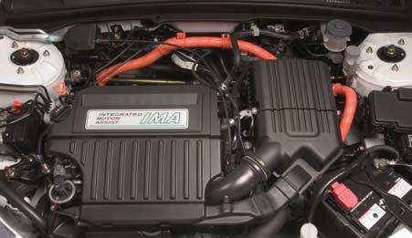Part: 1 Vehicle Description GASOLINE ENGINE The main power source of all Honda hybrids is a conventional gasoline engine, located under the hood.