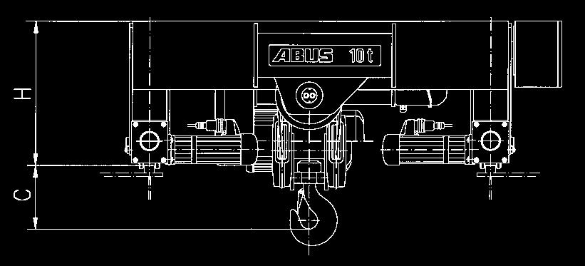 ABUS GM crab units for double-girder cranes Type D standard crab unit A copact designed crab unit for the ediu load capacity range, with articulated end carriage joints ensuring positive contact of