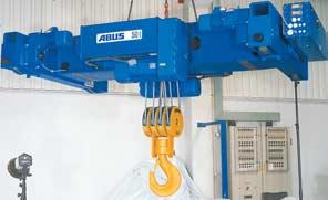 The operating ties of the hoist otors in alternating operation are controlled by special software as a function of travel, taking into consideration the axiu rope deflection allowed.
