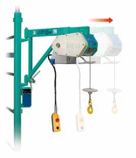 ETR 200 N TR 225 N Hoists with telescopic frame capacity 200 kg ETR 200 N Standard Equipment Trolley available for use with a gantry Direct control with 3-pushbutton IP65 1.