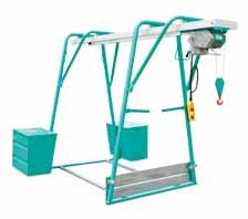 ET 500 N ET 500 TF ET 1000 Stand hoists capacity 500 and 1000 kg ET 500 N Standard Equipment Single-phase 230V/50Hz electric motor Swivel hook with leading block with cast iron pulley