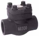 Forged Check Valves FCT Matco-Norca Model Number size Carton quantities inner master Forged
