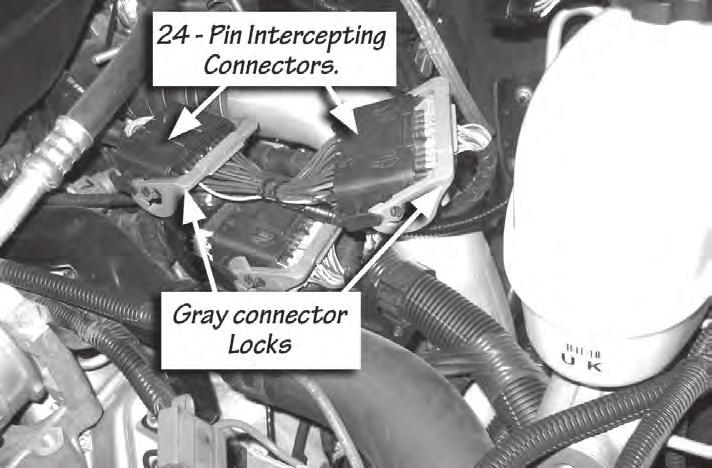 Figure 9 Note: If vehicle is equipped with a Banks tuner, disconnect the 24-pin connection between the factory 24-pin connectors and the Banks tuner 24-pin connectors.
