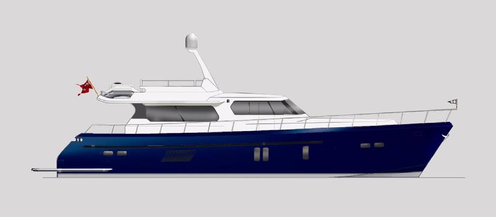 1 19.50m Motor Yacht Principal Dimensions LOA = 19.5 m LW L = 17.324 m Max Beam = 5.8 m Draft = 1.2 m Half Load Disp = 47.6 tonnes Lightship Disp = 38.