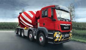 The MAN TGS 4x4H semitrailer tractor with MAN HydroDrive for mixer trailers is a ew cocept for special requiremets.