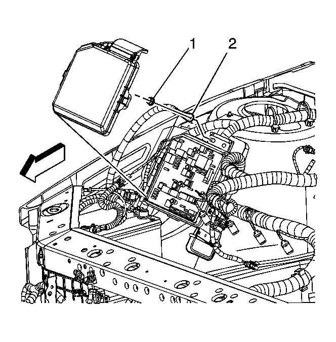 Fig. 26: View Of Bussed Electrical Center 7. Remove the bussed electrical center (BEC) cover. 8.