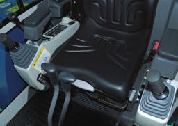 adjustment and horizontal adjustment to suit the driver s weight and height respectively; even the backrest may be adjusted. The servo-assisted joystick controls provide unbeatably precise operation.
