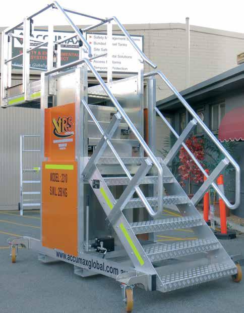 on 200mm locking castors This innovative access platform has been designed to replace the large array of platform stairs currently required to