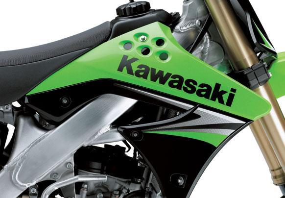 * Factory-style graphics complement the KX250F s highly tuned performance.
