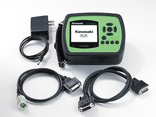 KX FI Calibration Contoller (Accessory) KX FI Calibration Controller, a portable handheld calibration tool, enables riders to make changes to engine maps by plugging into the ECU without