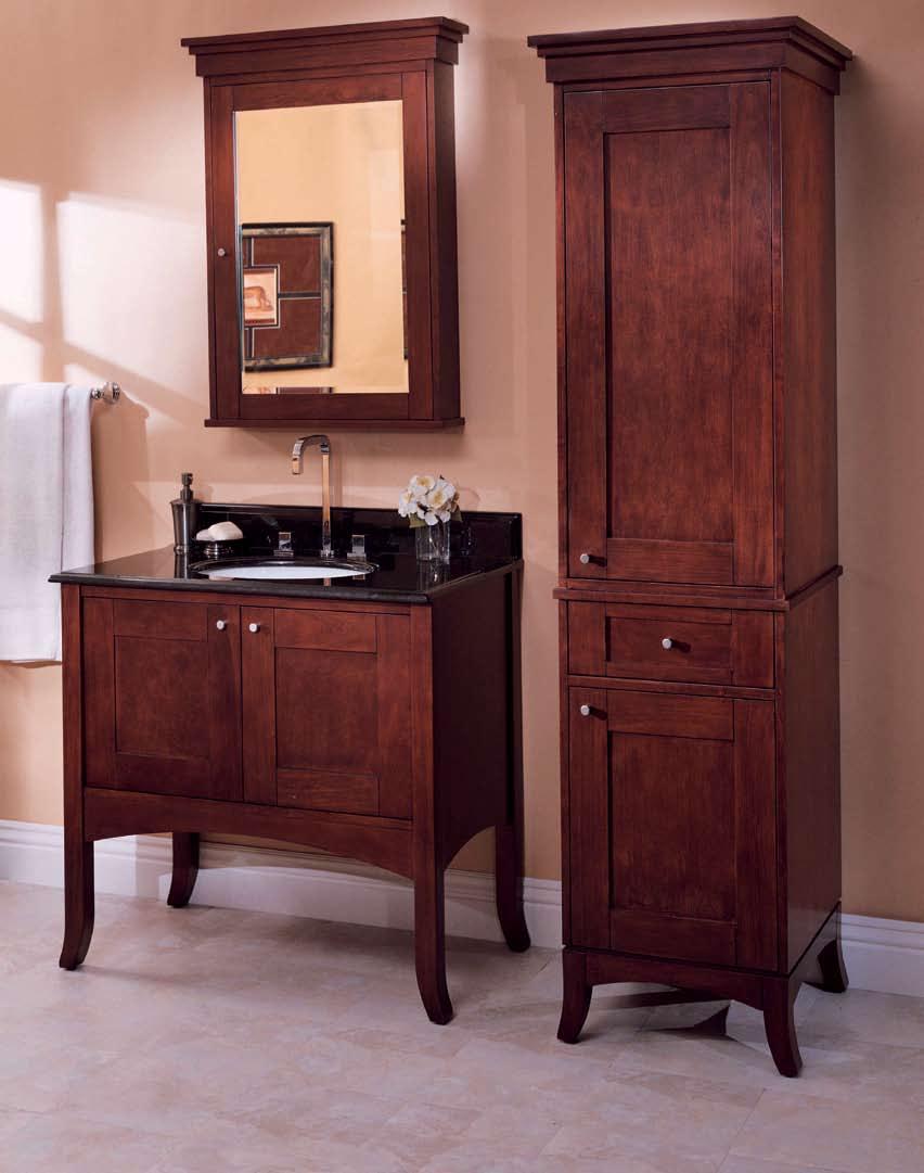 36 3 * Finish shown is 125 - Warm Cherry 125-MC24 24 Medicine Cabinet, Surface mount, hinge right 125-36 36
