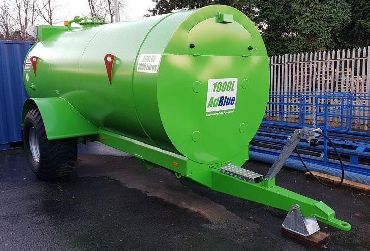 800 litre site diesel bowser c/w 1000L AdBlue tank Stainless steel adblue tank / lockable door key features u Fully compliant with current environmental regulations u All-steel construction and