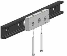 r_s and RLS sliders have a slim slider body and allow for double slider fixing, with either threaded holes (standard) or a through hole, by adding a designation to the part number (i.e. RLS28-3).