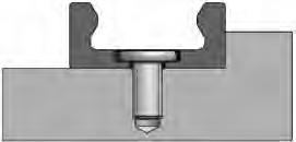 Generally the countersunk S-type rail is mounted with flathead screws and does not require special alignment, because the taper of the fastener and rail mounting hole, forces a rail into a specific
