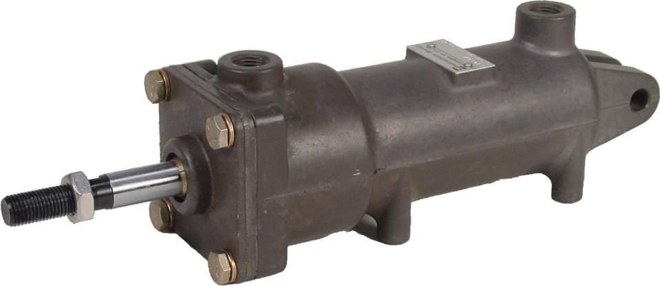 The three-position cylinder is a fixed position device when controlled by a four-way, three-position, exhaust-centered, control valve such as the A or D PILOTAIR VALVE.