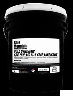 MOTOR OILS / LUBRICANTS BLUE MOUNTAIN PROFESSIONAL 75W-90 GEAR LUBRICANT Blue Mountain Professional 75W-90 Gear Lubricant is a multi-purpose full synthetic gear oil formulated to meet the latest