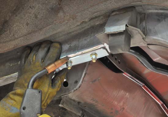 37. Tack weld each bracket to the frame rail. 38.