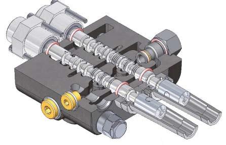 The valve can also be serial connected to another valve by using a high pressure carry over adaptor (Power Beyond Sleeve).