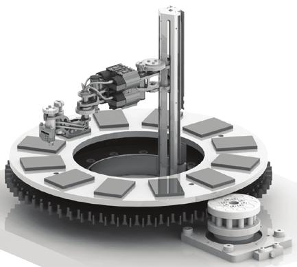 With many possible sizes and gear ratios, all with zero backlash, the Nexen Geared Bearing can be incorporated into any precision rotary motion control application.