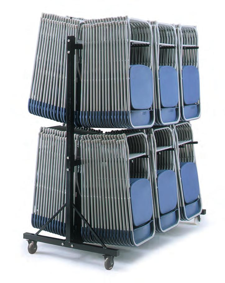 H2250mm H2250mm FOLDING CHAIRS & TROLLEYS TABLES Overall height when loaded with chairs: 2300mm L1750mm W1250mm L1250mm W1250mm High Hanging Trolley - 3 Rows Overall height when loaded with chairs:
