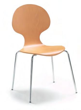 Shell Chair Polypropylene moulded chair with a chrome frame. Stacks up to 6 high.