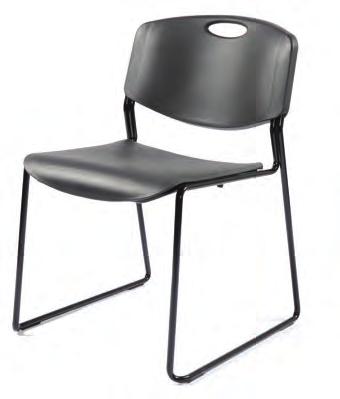 Chairs stack up to 6 high.