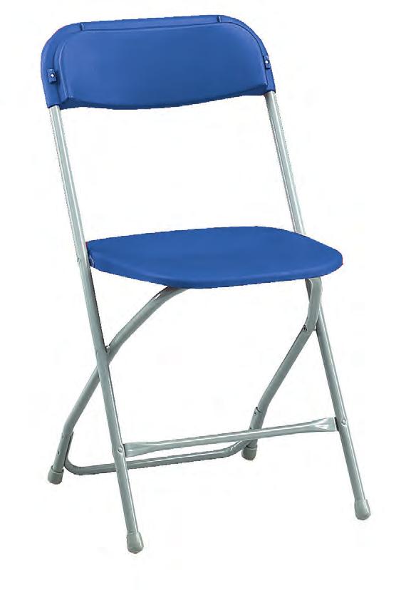 Lightweight and tough polypropylene seat and back 2200 Classic Lightweight Folding Chair FOLDING CHAIRS & TABLES Extra strong folding steel frame that folds flat for storage Overlapping back protects