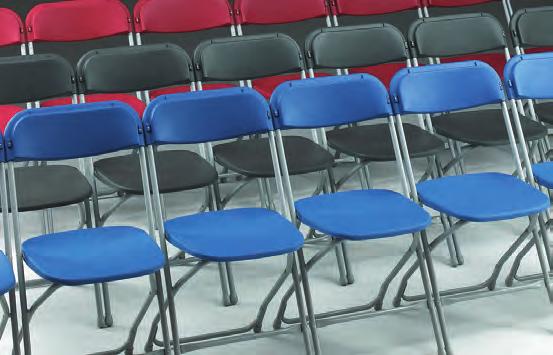 Ideal for use in multi-seating venues A simple, lightweight, strong and stable chair, folding flat for compact storage on our wide range of mobile trolleys. 100% Recyclable. Weight capacity 115kg.