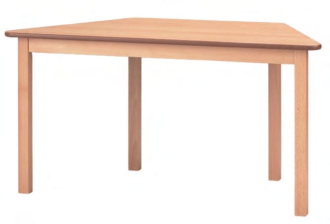 Tables are made from solid beech wood underframe finished in HYGIENILAC with a wipe clean scuff-resistant beech melamine surface and child safe