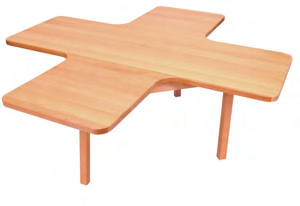 The unique table shapes are ideal for group activities.