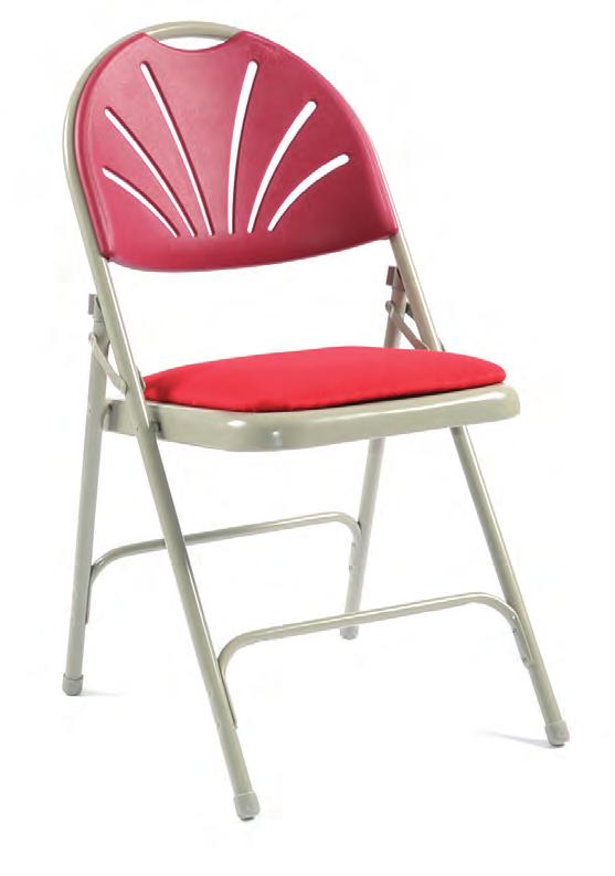 FOLDING CHAIRS & TABLES 5 2600 Comfort Steel Upholstered Folding Chair Exceptionally comfortable folding chair with an upholstered seat in a wide range of fabrics The strong and durable 2600 chair is