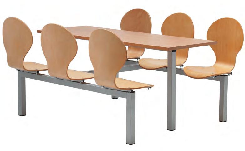 Four Seater Double Access Purston Dining Units Premium fixed seating units in a range of sizes with frame colour