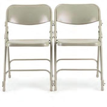 H754 x W465 x D518mm E X C L U S I V E 2700 Classic Steel fully upholstered chair Double riveted cross braces for added strength Protective feet buffers Two Classic Steel Folding Chairs with