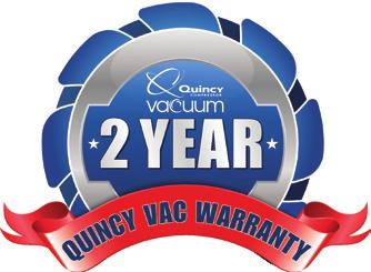 QSVI Series: 25 HP to 200 HP Leader In Energy Savings 365 ACFM to 3,000 ACFM Direct Drive, Air-Cooled Completely Packaged System Large Vacuum Capacity for Large Applications All Quincy direct drive