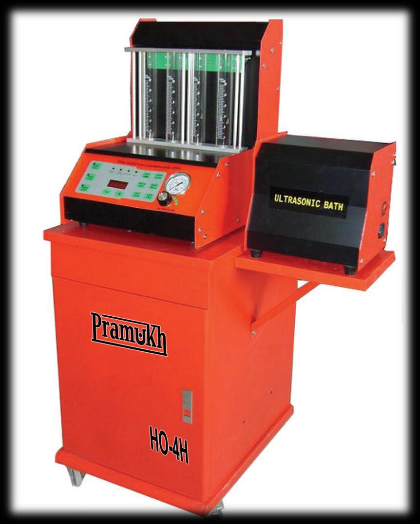 ::: FUEL INJECTOR CLEANER & TESTER ::: :: Model :- HO-4H :: Pressure Flow test accuracy Simulated RPM range Step PW range Step Timing range