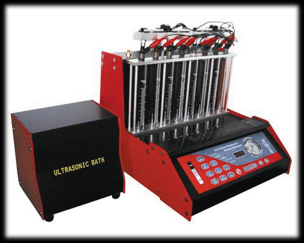 ::: FUEL INJECTOR CLEANER & TESTER ::: :: Model :- HO-8H :: Ultrasonic cleaner power Simulated RPM range Step Injection time Step Time range Pulse width Step Test liquid tank