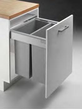 Soft Close Door Mounted Kitchen Bin 2 x 32 litre buckets 418mm (w) x 565mm (h) 510mm (d) Suits 450mm carcase (external)