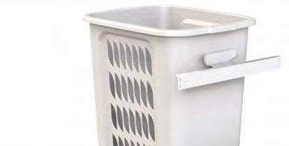 Hettich Soft Close Laundry Hamper Hideaway 1 x 60 litre basket Soft close door mounted