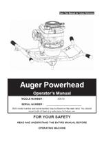 CONTENTS SUPPLIED ASSEMBLY The earth auger powerhead comes partially assembled and is shipped in carefully packed carton.