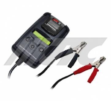JTC-4609 DIGITAL BATTERY TESTER WITH PRINTER Backlit display: 2 lines 16 characters LCD. Thermal printer built inside. Printing paper width: 37mm. Test code function can Be added. Test leads: 31in.