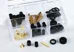 piece assortment of replacement gaskets, o-rings and depressors for charging hoses and adapters.