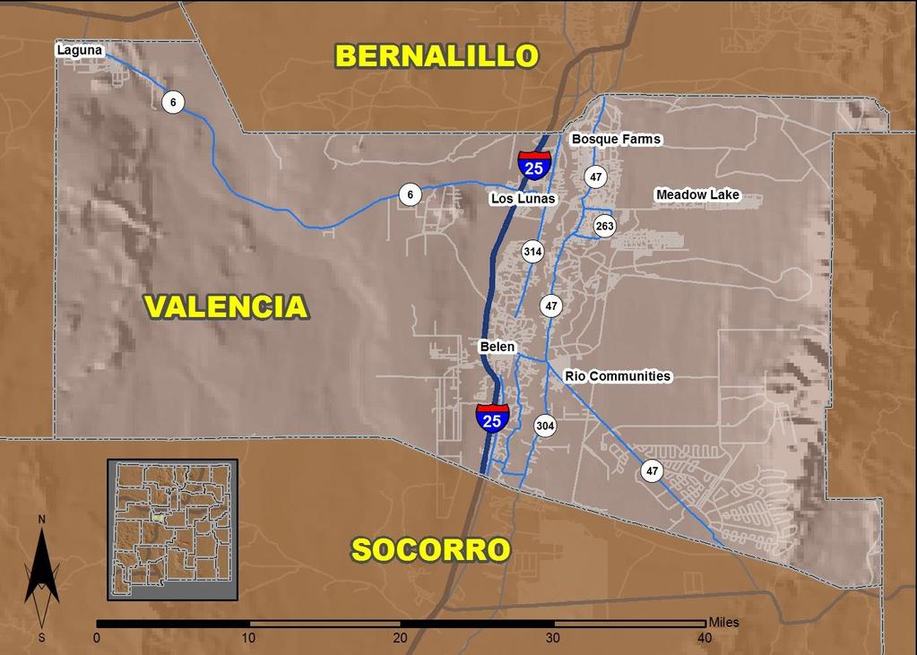 4 Los Lunas Produced for the New Mexico Department of Transportation, Traffic Safety Division, Traffic Records Bureau, Under Contract 58 by the University of New Mexico, Geospatial and Population