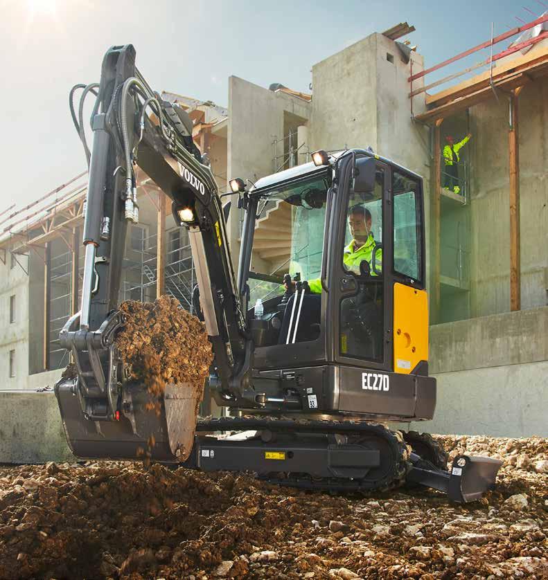 Designed to perform Experience best-in-class performance with the rock-solid EC27D, combining over 42kN of digging forces with superior lift capacity and unshakable stability.