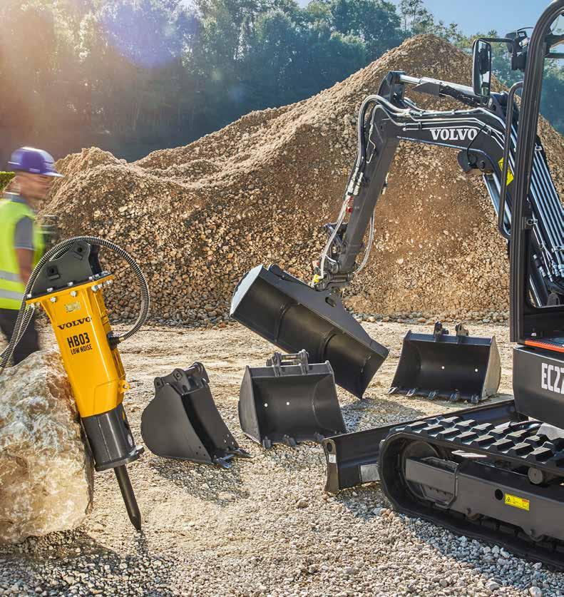 Built ready Get the most out of your hardworking EC27D with Volvo s range of durably-designed attachments.